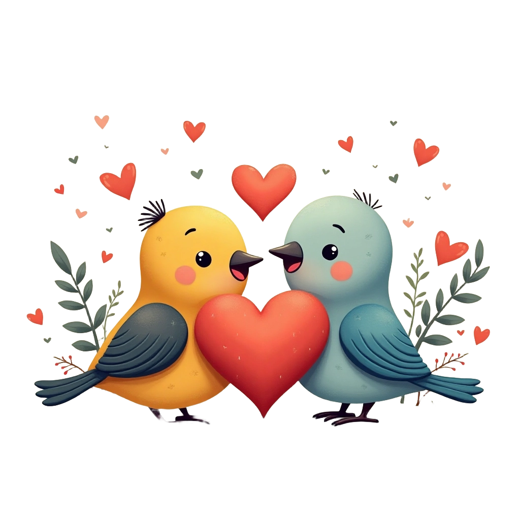 Love Birds Embrace